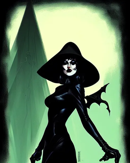 Prompt: rafael albuquerque comic art, peter mohrbacher, steve niles, artgerm, pretty mary elizabeth winstead witch, black dress, symmetrical eyes, long blonde hair