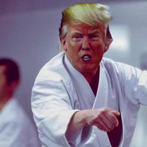 Image similar to still of donald trump as the karate kid