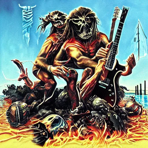 Image similar to most epic thrash metal album cover of all time