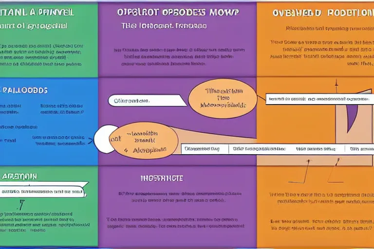 Prompt: The world's worst PowerPoint slide ever, overloaded, flowcharts, mindmaps, shapes, arrows