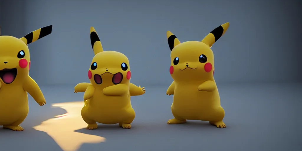 Prompt: dancing pikachu, unreal 5, hyperrealistic, realistic, photorealistic, dynamic lighting, highly detailed, cinematic landscape, studio landscape, studio lighting