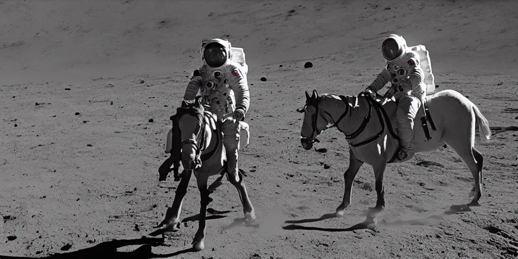 Image similar to photo astronaut riding a horse on the moon