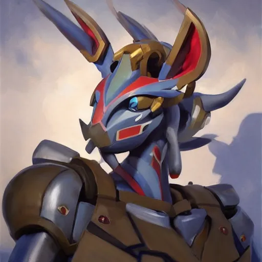 Image similar to greg manchess portrait painting of partially armored sylveon as overwatch character, medium shot, asymmetrical, profile picture, organic painting, sunny day, matte painting, bold shapes, hard edges, street art, trending on artstation, by huang guangjian, gil elvgren, ruan jia, greg rutkowski, gaston bussiere