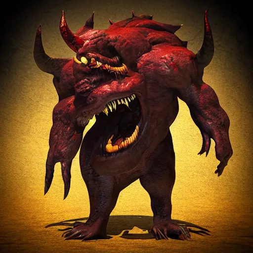 Image similar to monster demon, 3 d rendered