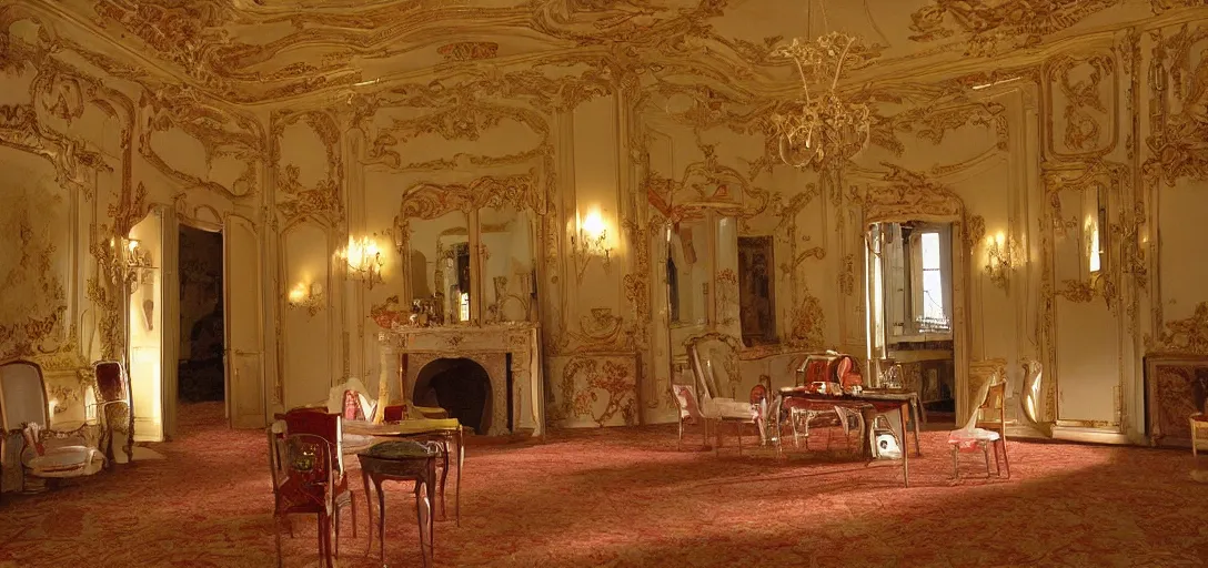 Image similar to a 2 0 0 0 s digital photo with flash on of the interior of an italian villa, low quality image taken off an interior design blog.