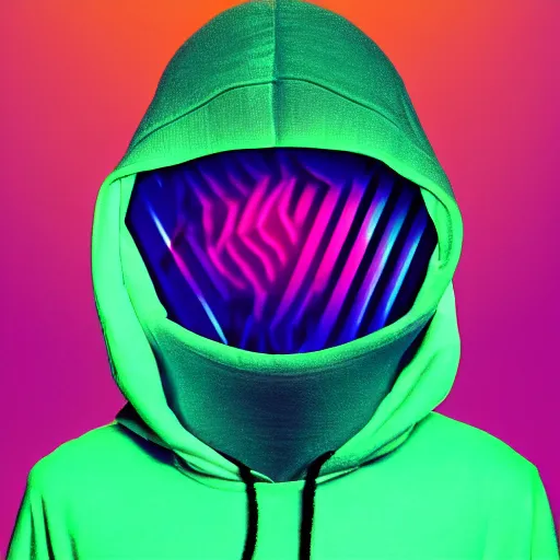 Image similar to green snake head in hoodie, portrait, vaporwave, synthwave, neon, vector graphics, cinematic, volumetric lighting, f 8 aperture, cinematic eastman 5 3 8 4 film