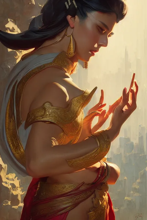 Image similar to temple, taosim, painting by greg rutkowski, j. c. leyendecker, artgerm