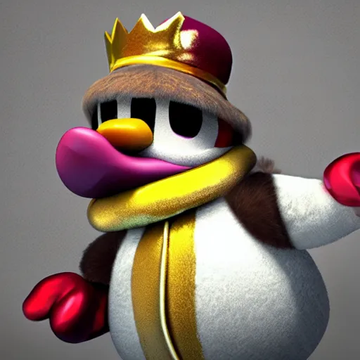 Prompt: super realistic king dedede, real life, photo