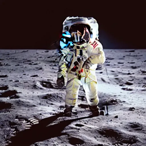 Image similar to astronaut hand walking on the surface of the moon