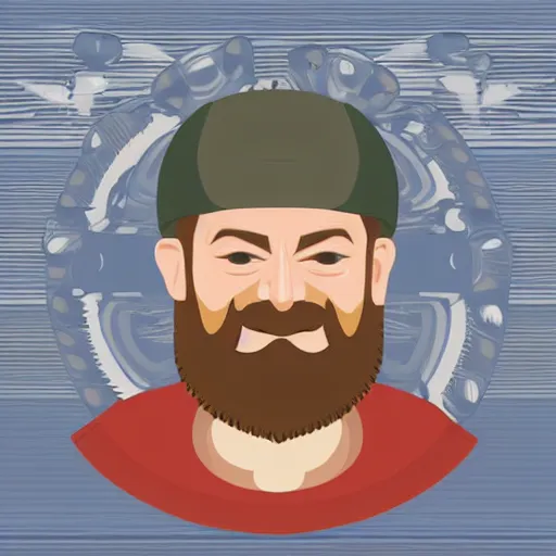 Image similar to bearded man turns bowl on woodlathe, vector art