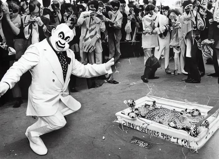 Image similar to Clown Frog King loses his life's savings, Monte Carlo 1976