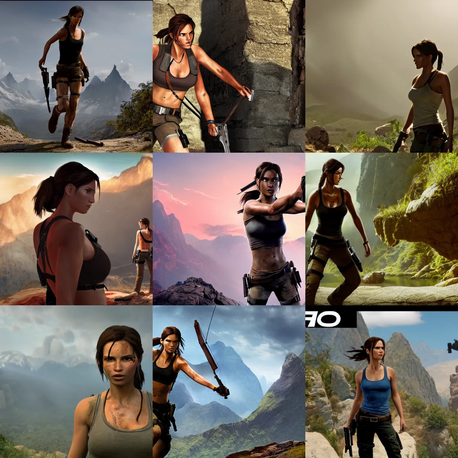 Prompt: a still from the movie with Lara Croft (starring Jack Stauber), award-winning cinematography, 4k