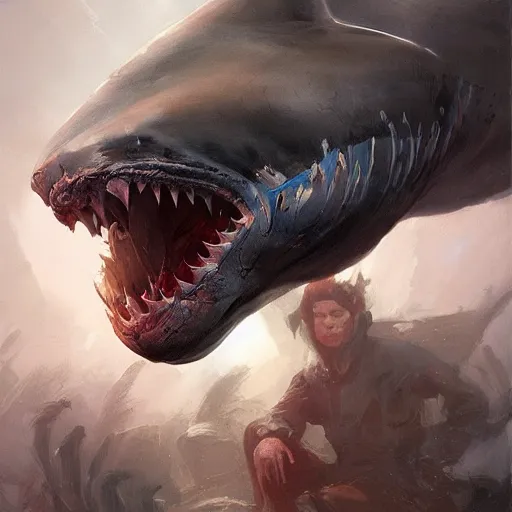 Image similar to cat-shark, smooth, artstation, digital illustration by Ruan Jia and Mandy Jurgens and Artgerm and Wayne Barlowe and Greg Rutkowski and Zdislav Beksinski