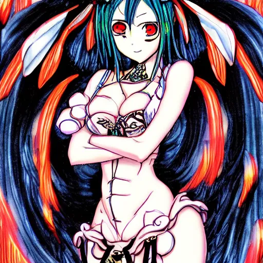 Image similar to a portrait of a fantasy anime character goddess of destruction by eiichiro oda