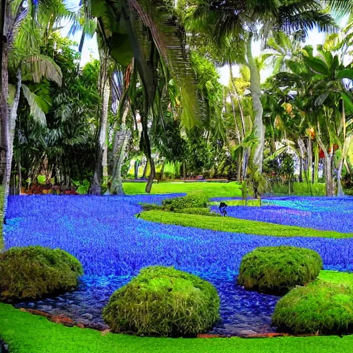 Prompt: the blue garden of lapu