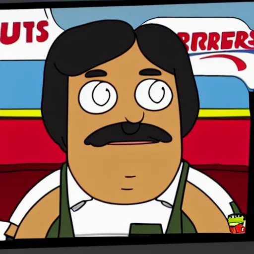 Prompt: if bob belcher from tv show bob's burgers was real and worked at burger king