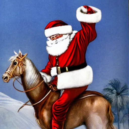 Prompt: santa claus as an arabian with black beard