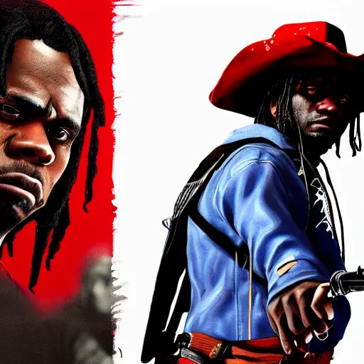 Image similar to Rapper Chief Keef In red dead redemption 2 digital art 4K quality super realistic