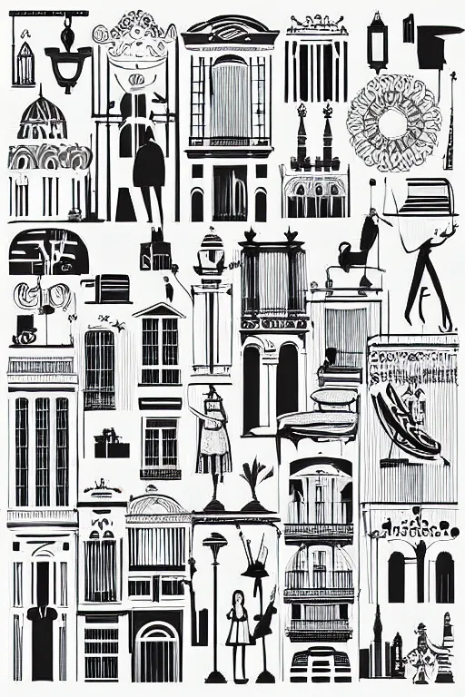 Image similar to minimalist boho style art of paris, illustration, vector art