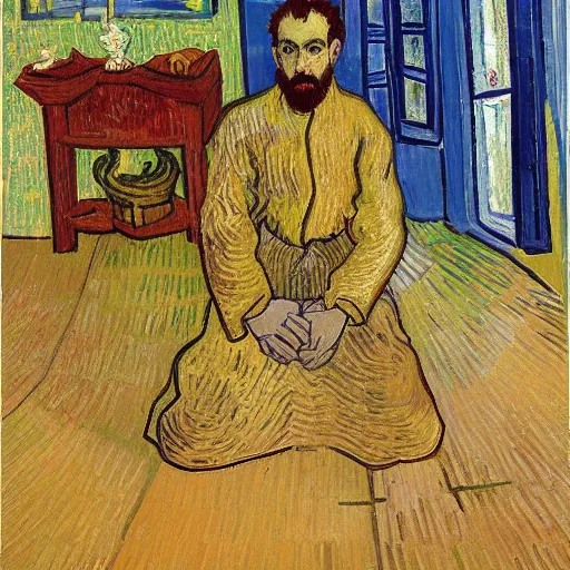 Image similar to salah by van gogh, 4 k,