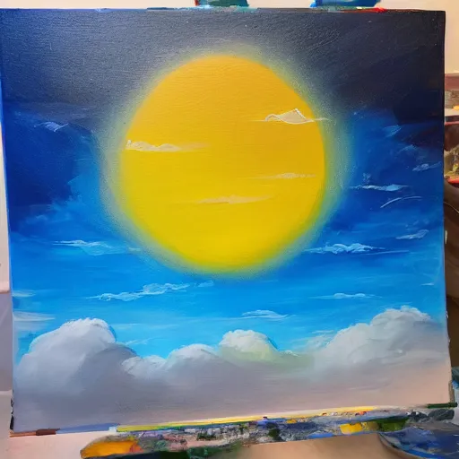 Prompt: paint acrylic sunsat sky