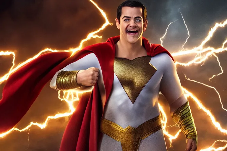 Image similar to david sandberg as shazam from shazam ( 2 0 1 9 ), cinematography