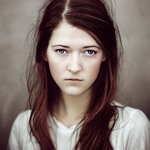 Image similar to a masterpiece portrait photo of a beautiful young woman who looks like an german mary elizabeth winstead, symmetrical face