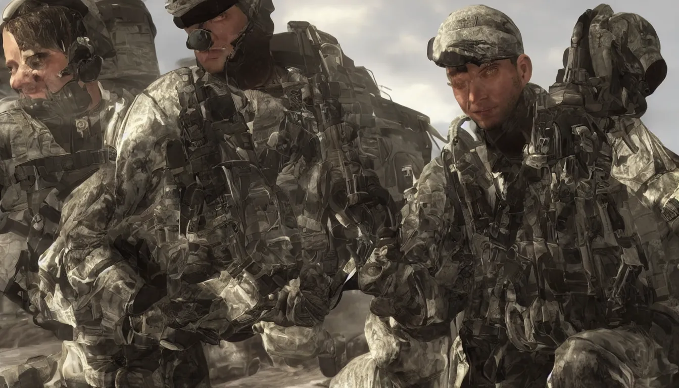 Image similar to Tobey Maguire in Call Of Duty, in-game screenshot, stunning screenshot, epic, intricate, accurate, cool, trending,