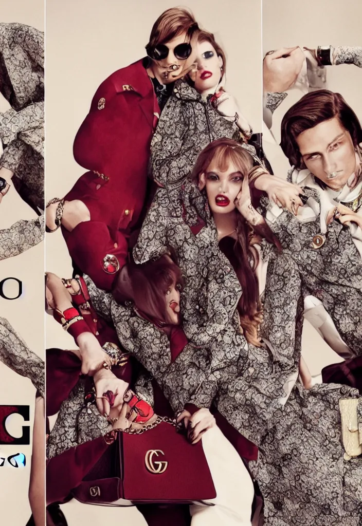 Image similar to Gucci advertising campaign.