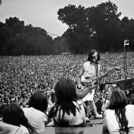 Image similar to high resolution photo of neil young on stage at woodstock in 1 9 6 9, award winning photography