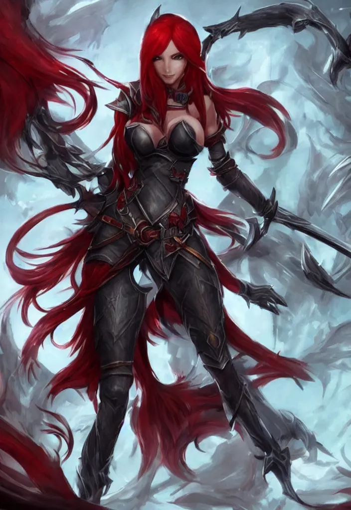 Image similar to New concept art for Katarina from League of legends, fantasy