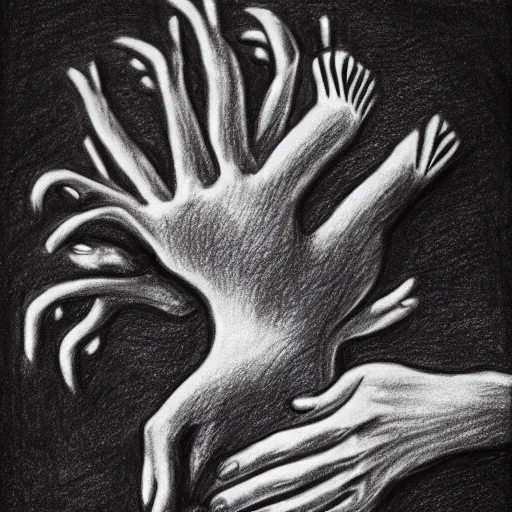 Image similar to drawing of hands ripping a heart into pieces, sadness, dark ambiance, concept by Godfrey Blow, featured on deviantart, sots art, lyco art, artwork, photoillustration, poster art