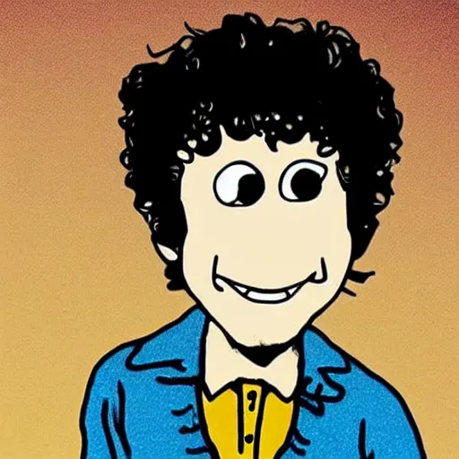 Image similar to bob dylan cartoon in spongebob style