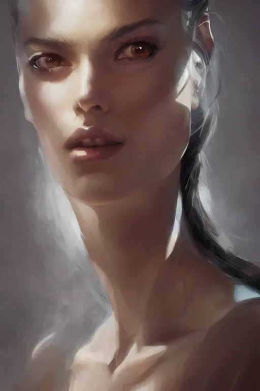 Image similar to Portrait of a Beautiful spanish model, elegant, digital painting, highly detailed, artstation, concept art, smooth, sharp focus, illustration, art by artgerm and greg rutkowski.