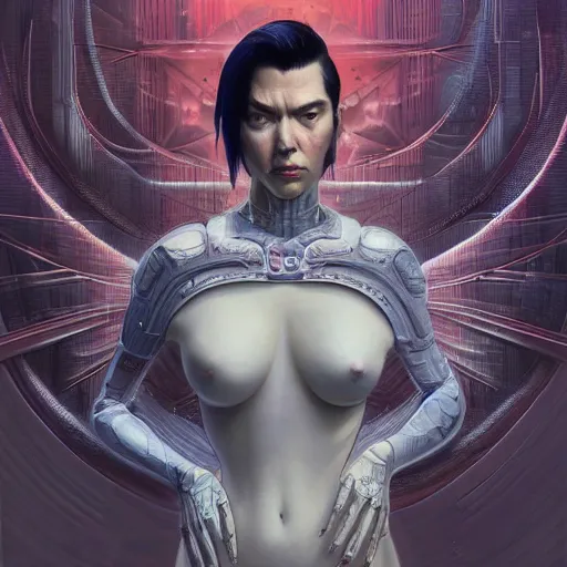 Prompt: body shot of matt berry in ghost in the shell, intricate, elegant, highly detailed, centered, digital painting, artstation, concept art, smooth, sharp focus, illustration, artgerm, tomasz alen kopera, peter mohrbacher, donato giancola, joseph christian leyendecker, wlop, boris vallejo