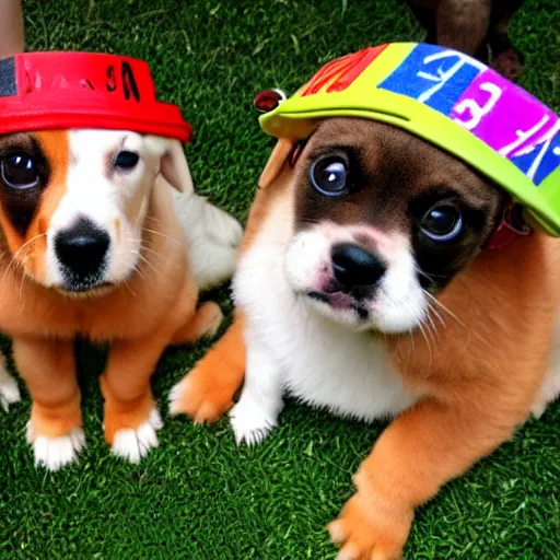 Image similar to puppies having a frat party