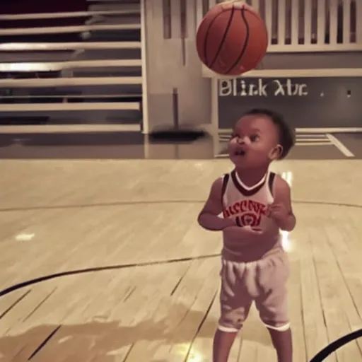 Prompt: a baby dunking a basketball, cinematic, dramatic, epic