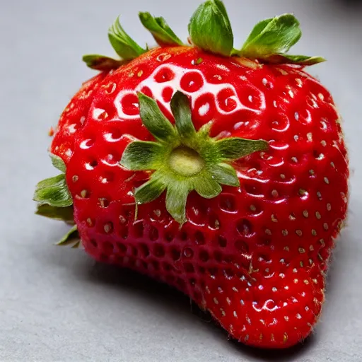 Image similar to strawberry with tiny human skulls for seeds