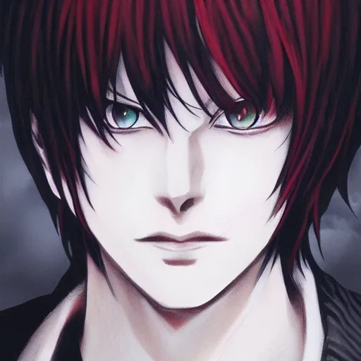 Image similar to yagami light from death note, art by wlop, 8 k