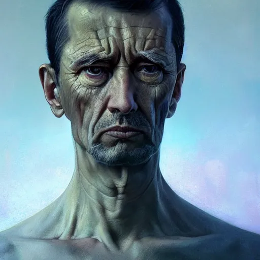 Image similar to a hyper - realistic character concept art portrait of a dictator, depth of field background, artstation, award - winning realistic sci - fi concept art by jim burns and greg rutkowski, beksinski, a realism masterpiece, james gilleard, bruegel, alphonse mucha, and yoshitaka amano.