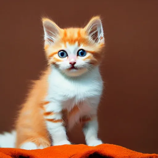 Image similar to cute fluffy orange tabby kitten, award winning photograph