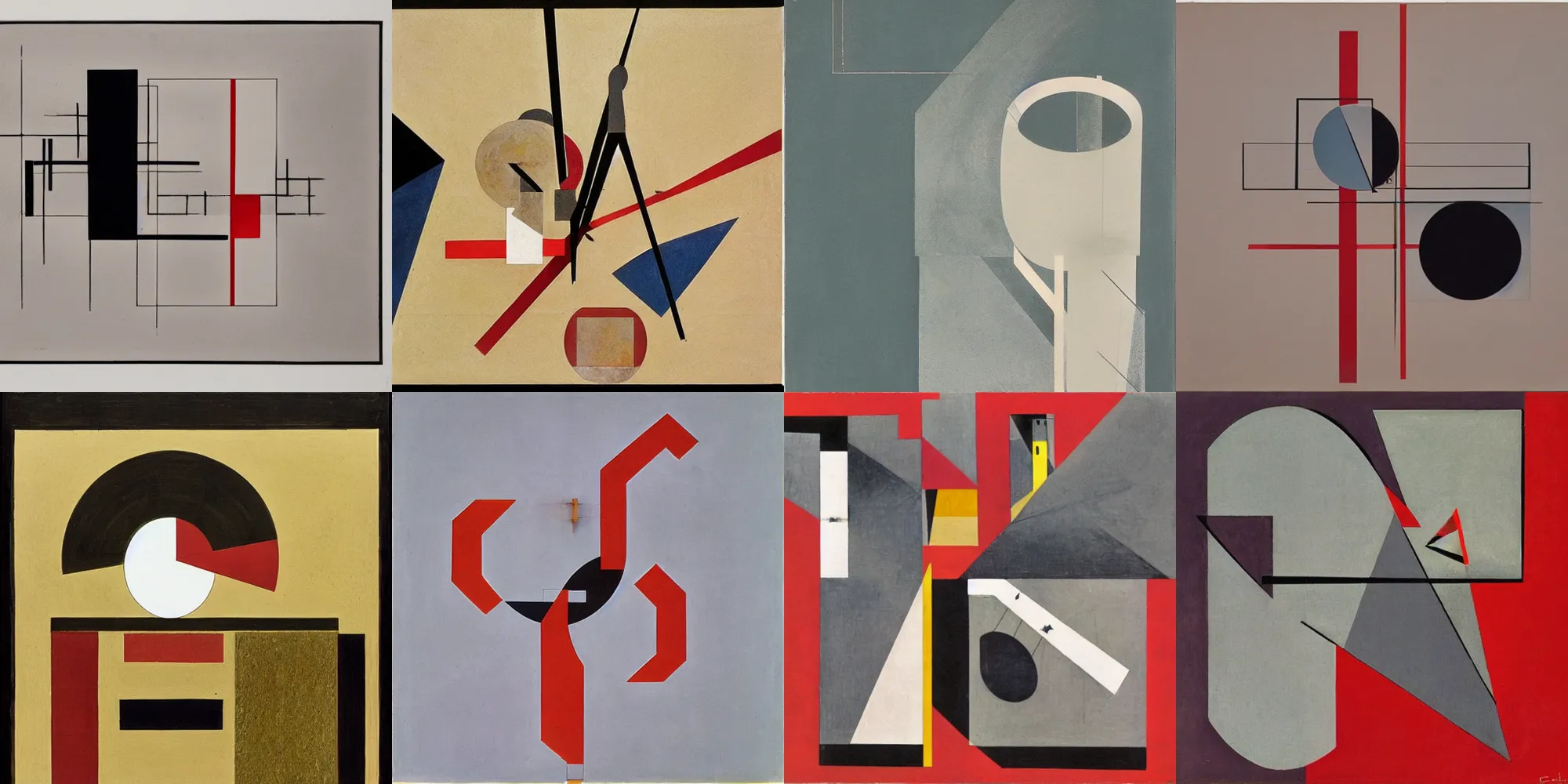 Prompt: Artwork by El Lissitzky and Aleksandr Michajlovič Rodčenko