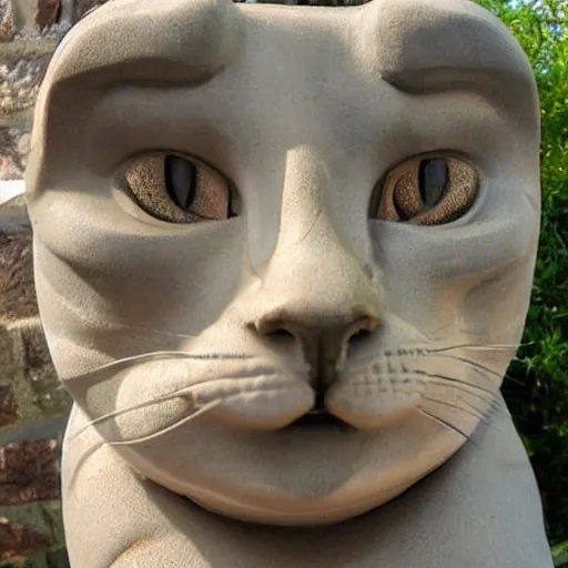 Image similar to a statue of a cats face