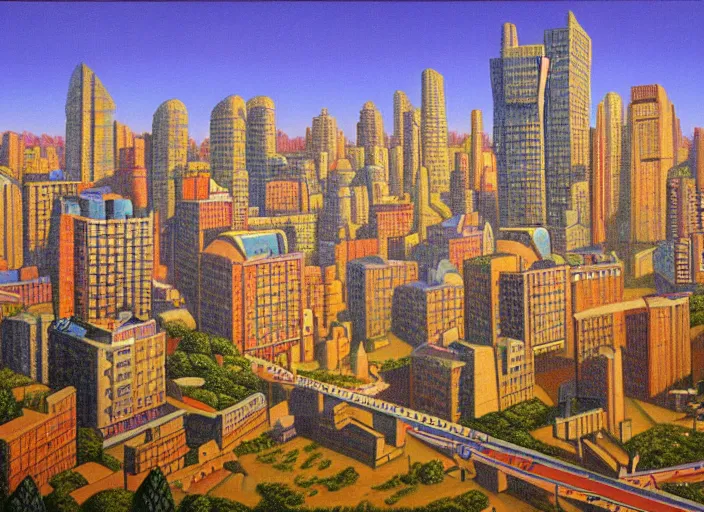 Image similar to a stone age cityscape by vladimir tretchikoff