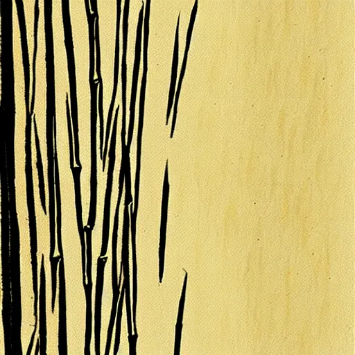 Prompt: bamboo, zen brush drawing