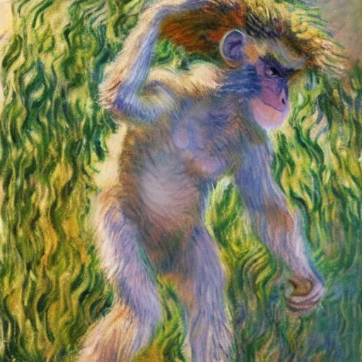 Image similar to Monkey king, Claude Monet,