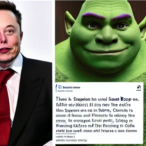 Image similar to elon musk as shrek