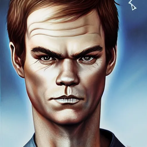 Prompt: dexter morgan by tom bagshaw