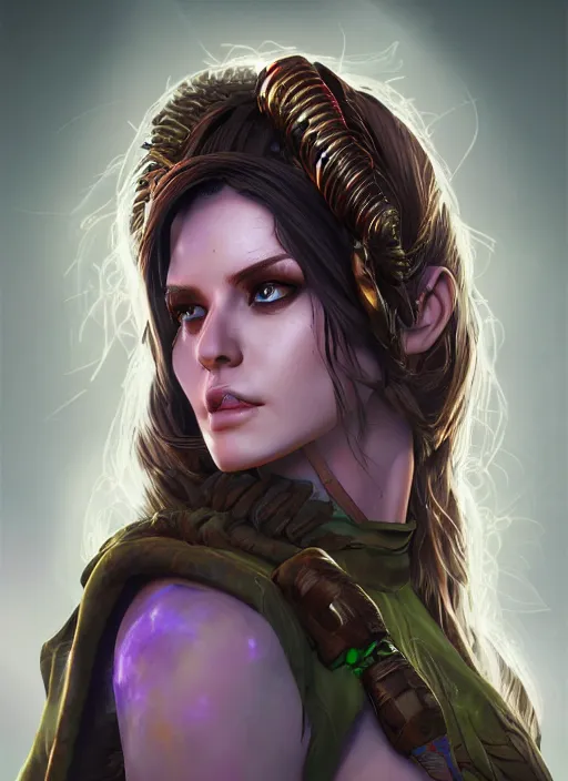 Prompt: A fantasy comic book style portrait painting of a stunning female Druid, unreal 5, DAZ, hyperrealistic, octane render, cosplay, RPG portrait, dynamic lighting