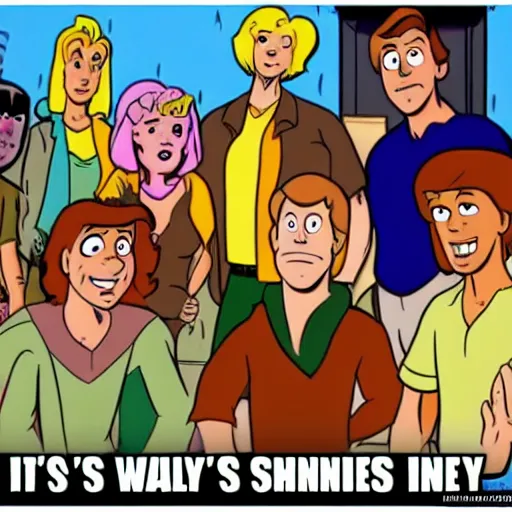 Prompt: it's always sunny in philadelphia, scooby doo cartoon style